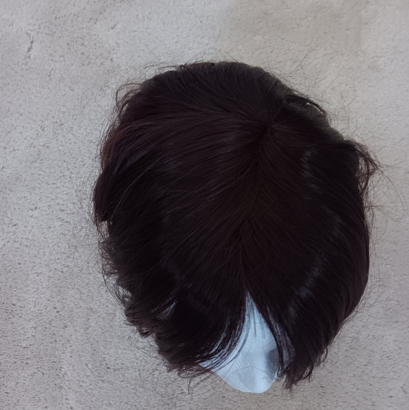 Unbranded~Dark Brown With Highlights 12 Inch Straight Modern Cut Bob Wig - Picture 12 of 13